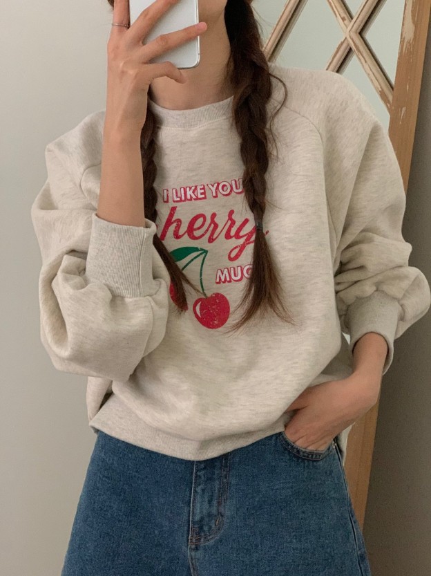 Fleece-Lined Cherry sweatshirt